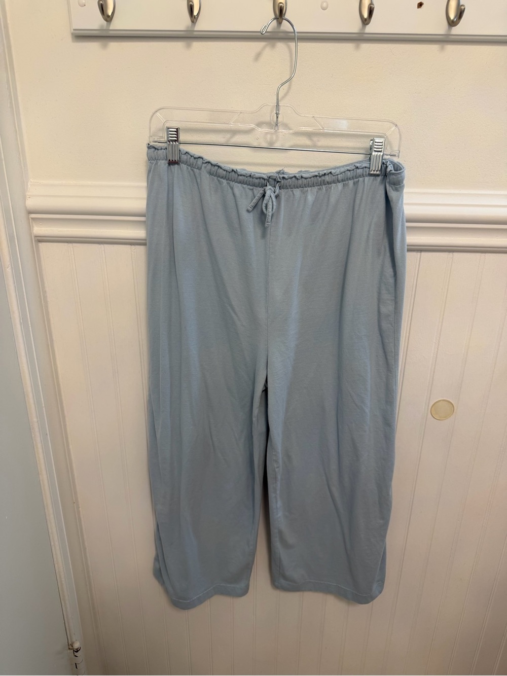 Wide Leg Drawstring Pants in Light Blue